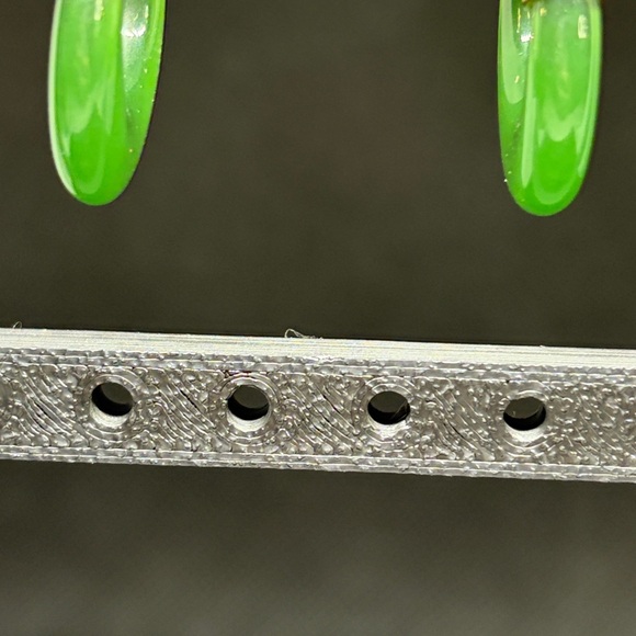 925 Sterling Silver Gold Finish Green Jade Earrings - Picture 5 of 6